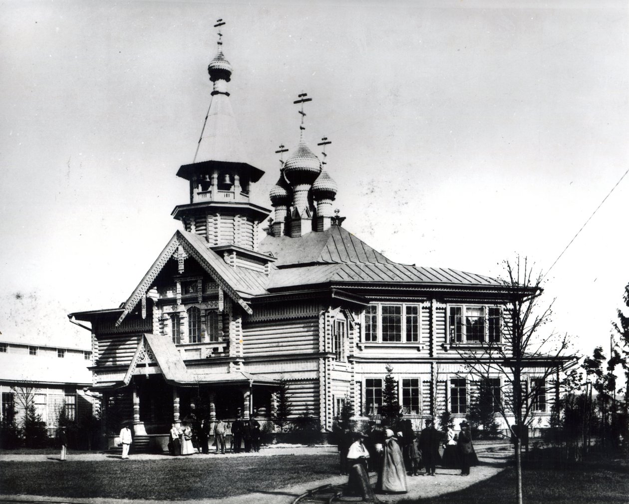 Parish church and school designed for the All-Russian Exhibition of Industry and Art, Nizhny Novgorod, 1896 by Russian Photographer