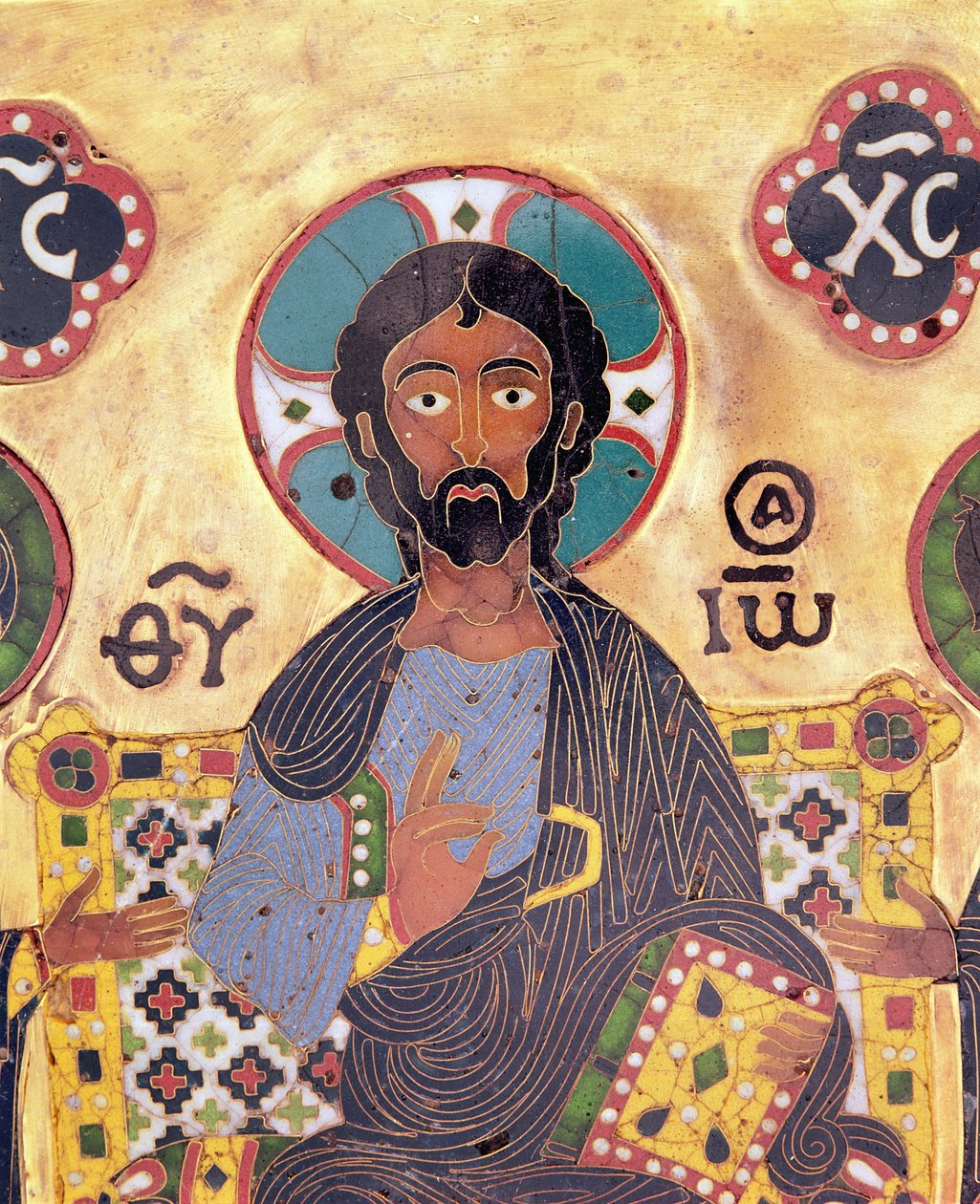 Christ Enthroned by Russian School