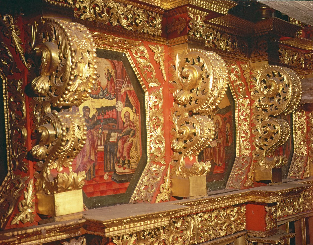 Icon of the Annunciation to the Virgin (detail) by Russian School