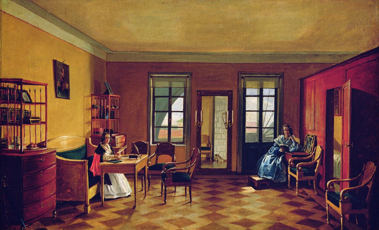 Interior of an Attic by Russian School