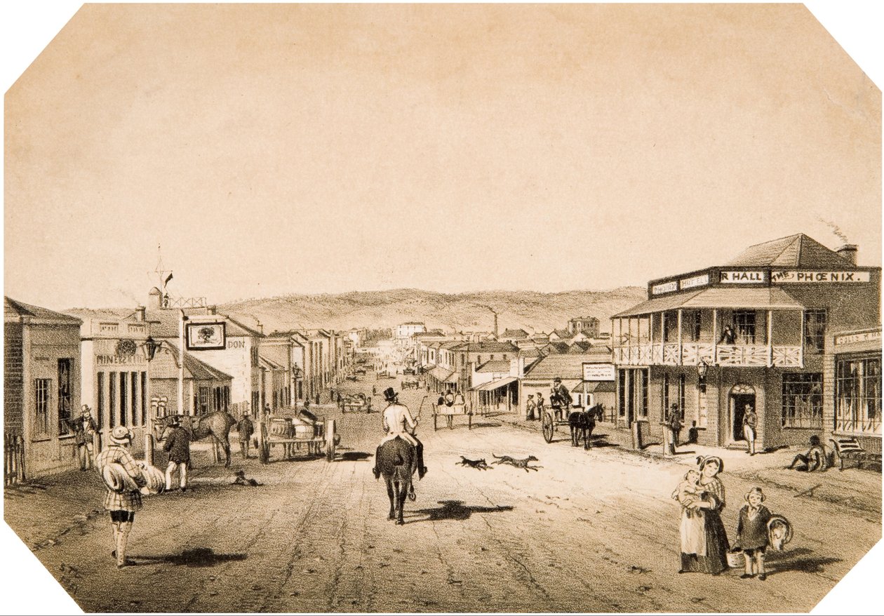 Views in Adelaide No. 2. Hindley Street Looking East by S. T. Gill