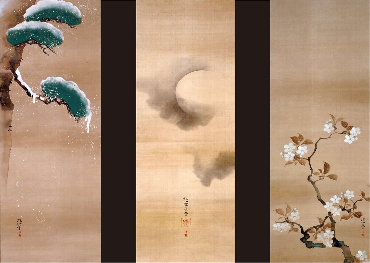 Snow, Moon and Flowers by Sakai Hoitsu
