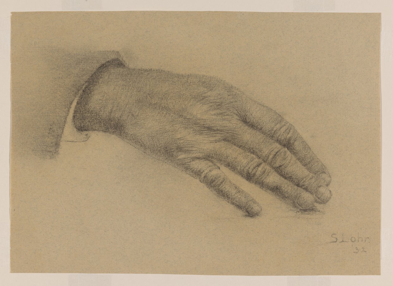 Study of an Outstretched Hand by Sally Lohr (signed by artist)