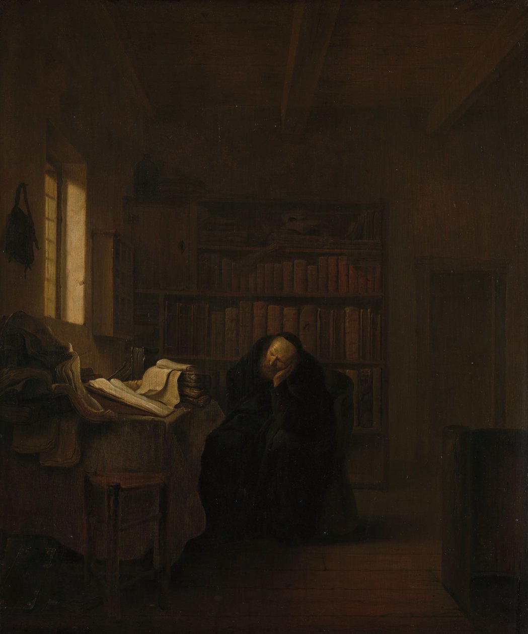 A Scholar in His Study by Salomon Koninck