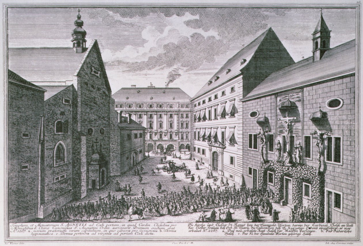 View of St. Agnes church, Vienna engraved by Johann-August Corvinus by Salomon after Kleiner