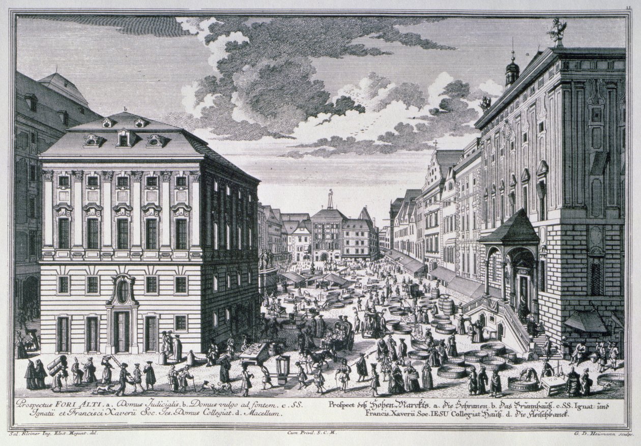 View of the High Marketplace, Vienna engraved by Georg-Daniel Heumann by Salomon after Kleiner