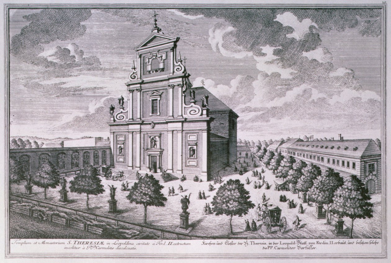 View of the church and monastery of St. Theresa, Vienna by Salomon after Kleiner
