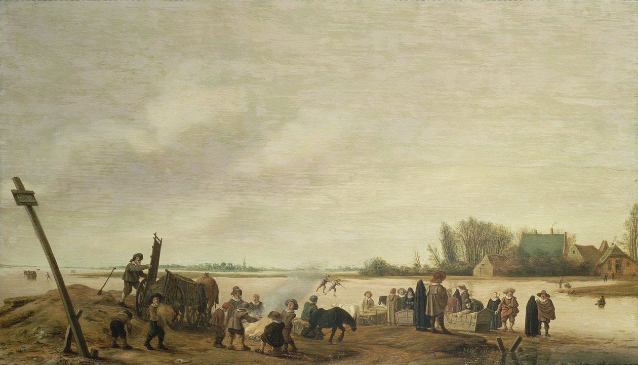 Winter Landscape with a River by Salomon van Ruisdael or Ruysdael
