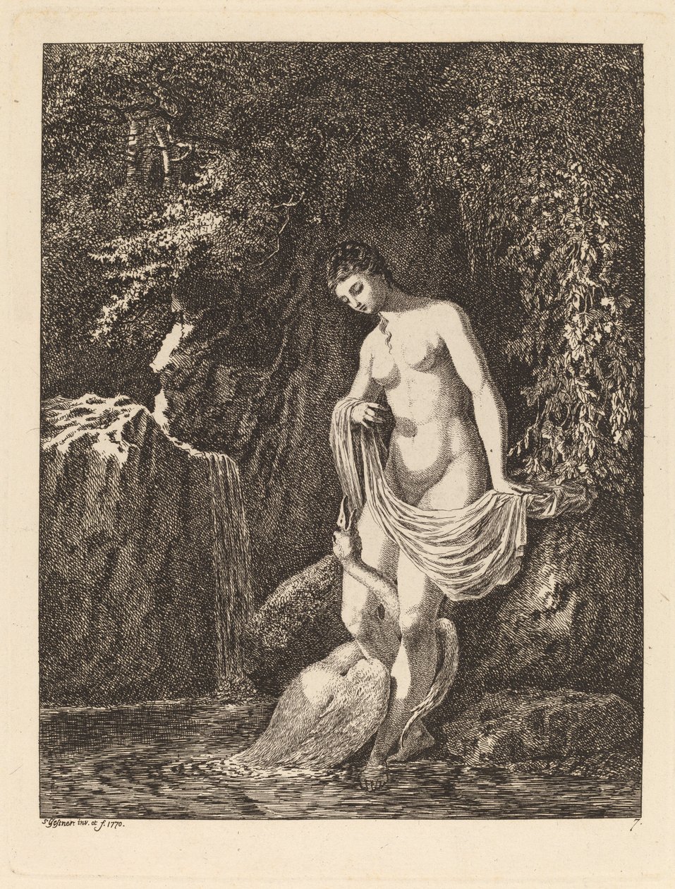 Leda and the Swan by Salomon Gessner