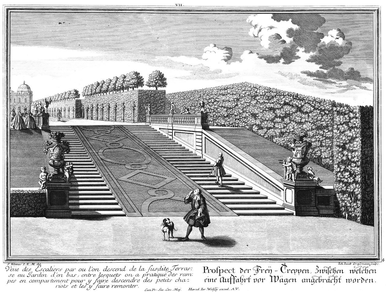 Prospect of the Western Staircase with Access Ramp by Salomon Kleiner
