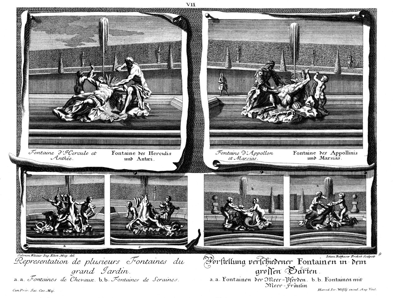 Six Different Fountains of the Great Garden by Salomon Kleiner