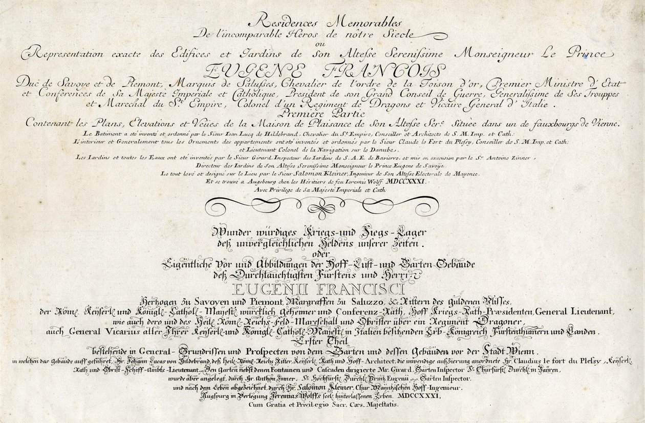 Title Page of the First Part by Salomon Kleiner