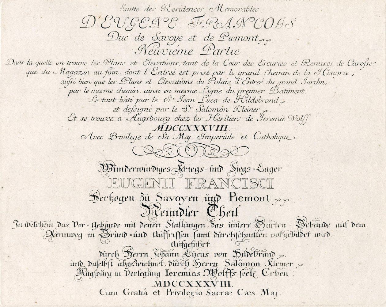 Title Page of the Ninth Part by Salomon Kleiner