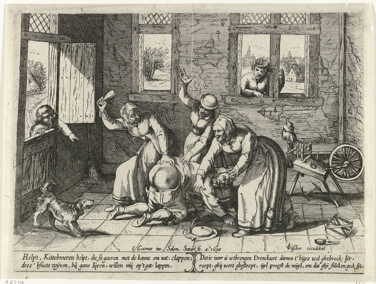 Man Beaten by Three Women by Salomon Savery