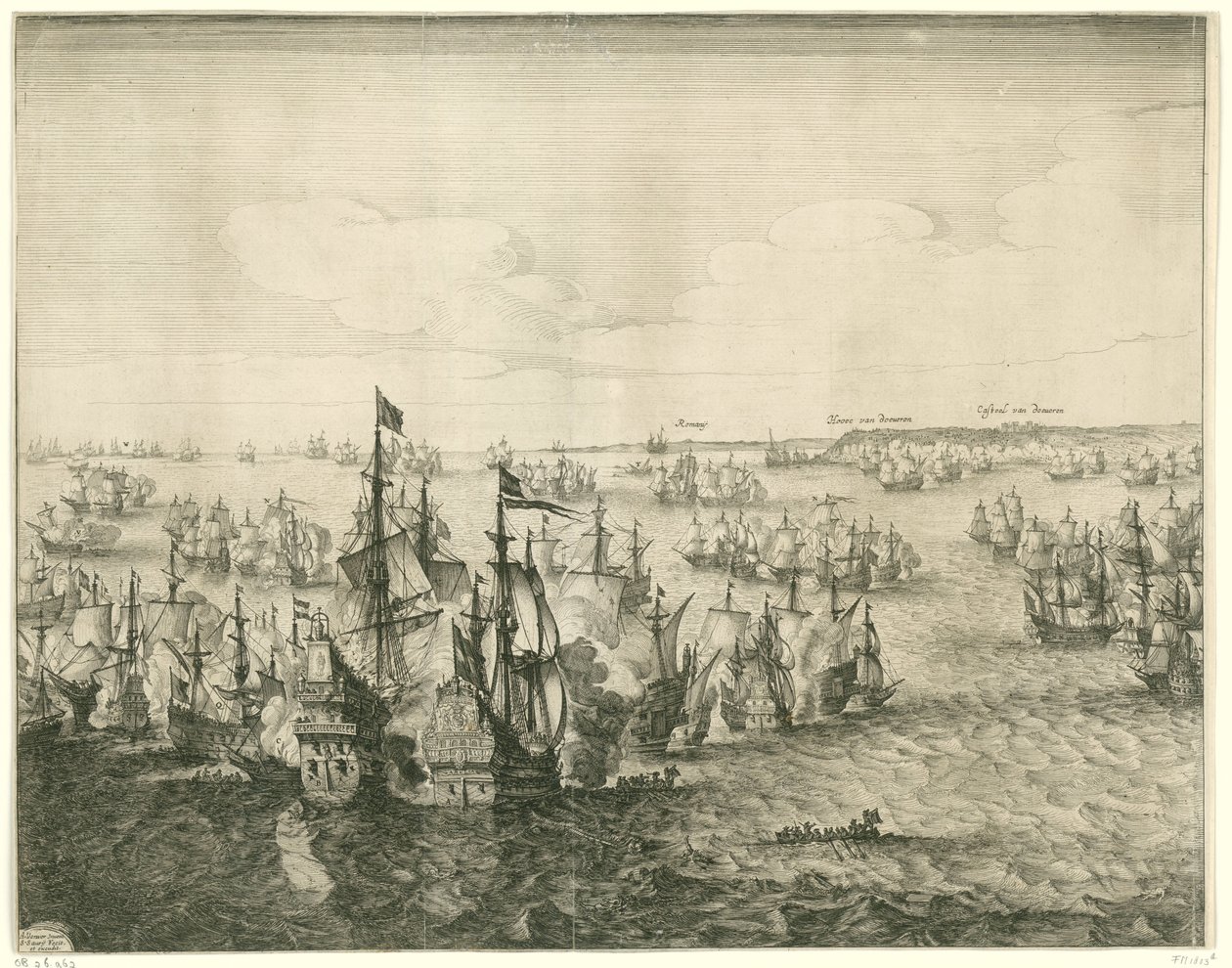 Naval Battle at Duins, 1639 by Salomon Savery