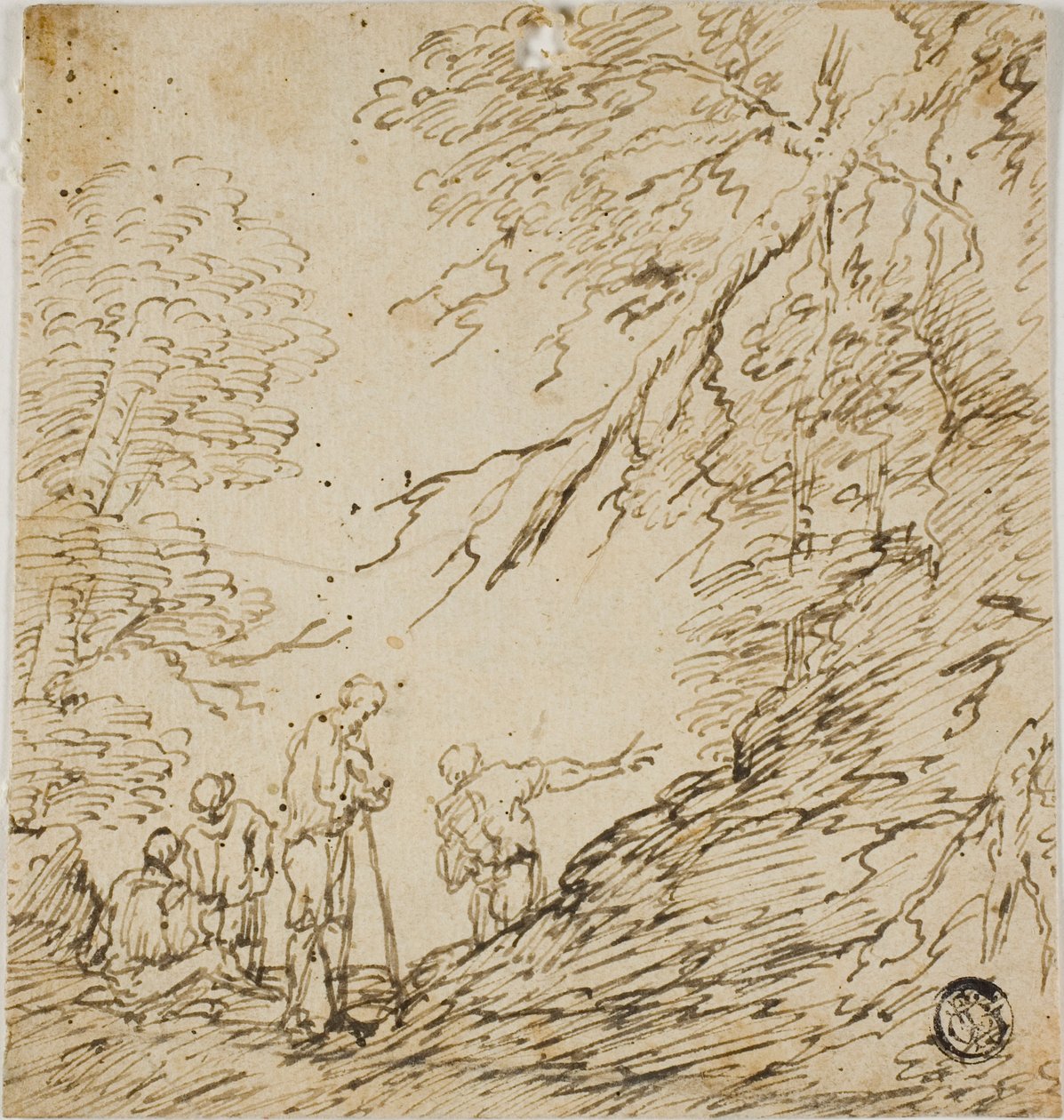 Four Men in Forest by Salvator Rosa