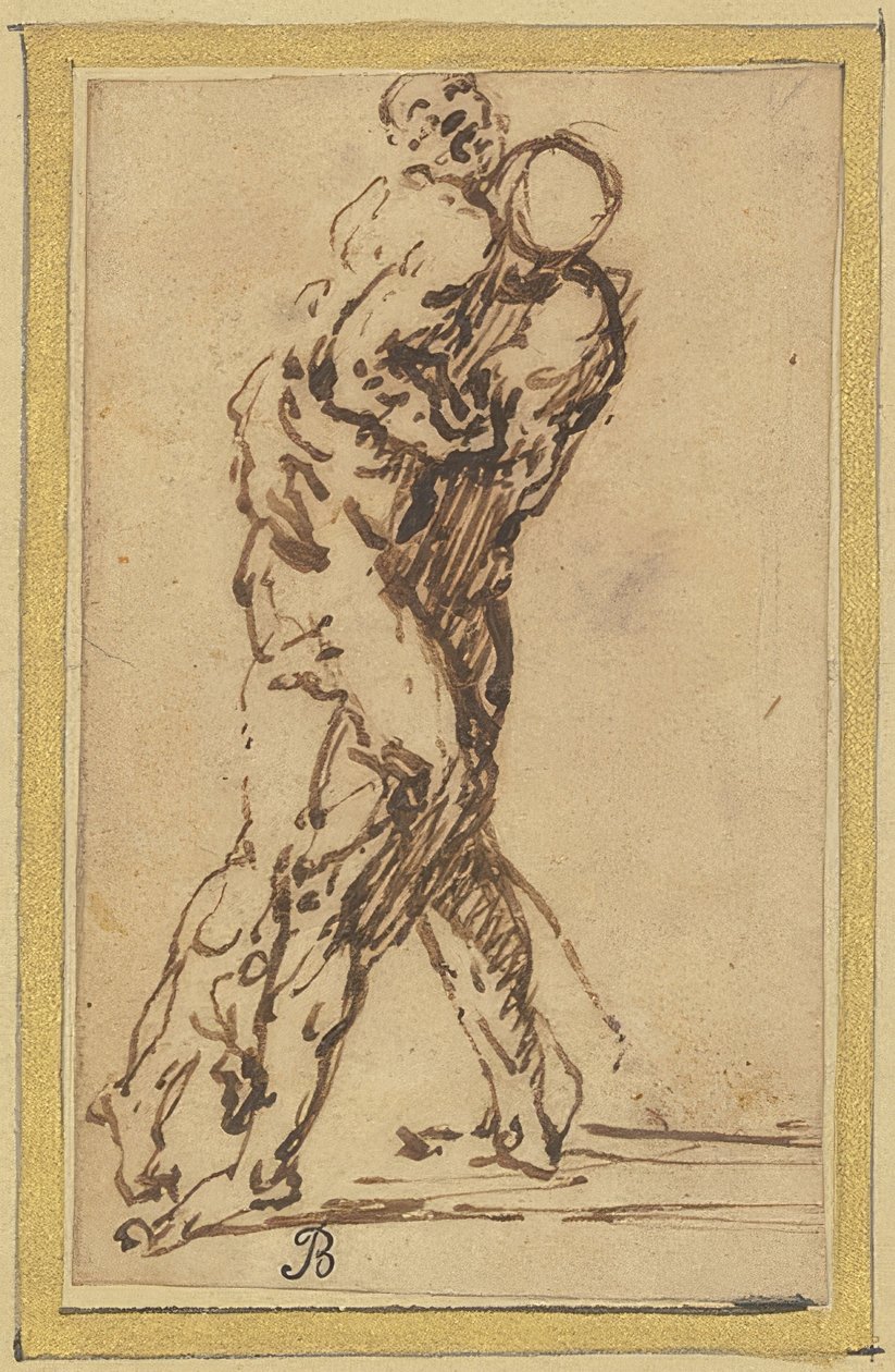 Two Wrestlers by Salvator Rosa