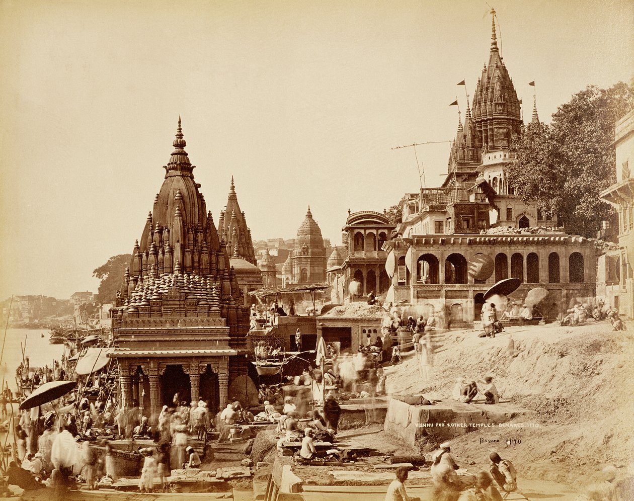 Vishnu Pud and Other Temples, Benares by Samuel Bourne