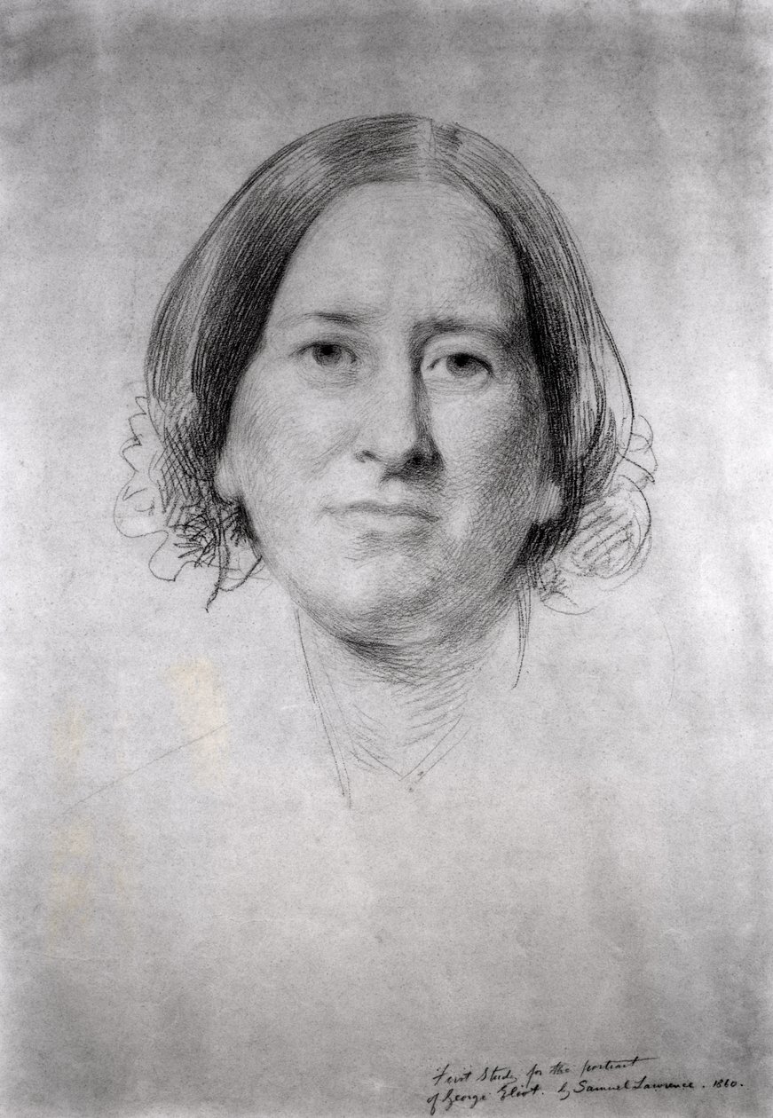 First Study for the Portrait of George Eliot (Mary Ann Evans) by Samuel Laurence