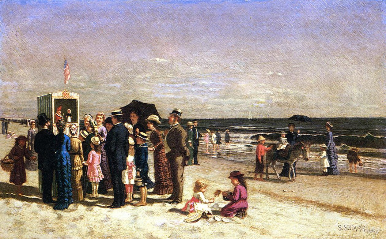 Punch and Judy on the Beach, Coney Island by Samuel S. Carr