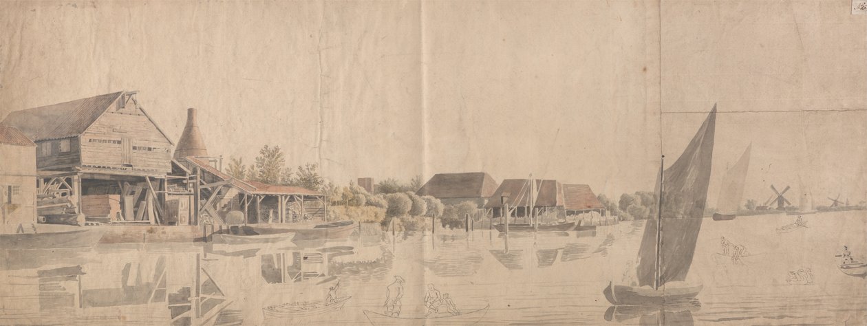 A Wood Yard on the Thames at Nine Elms by Samuel Scott