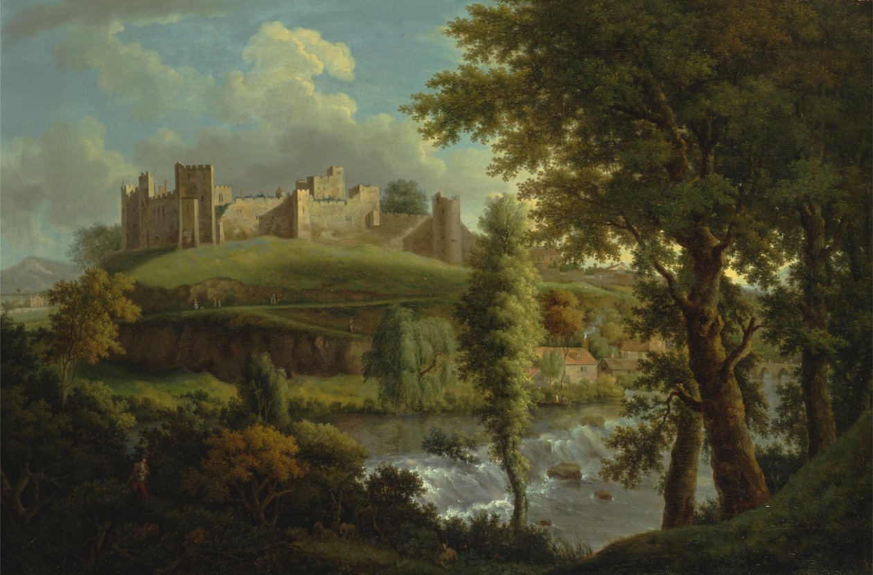 Ludlow Castle with Dinham Weir, from the South-West by Samuel Scott