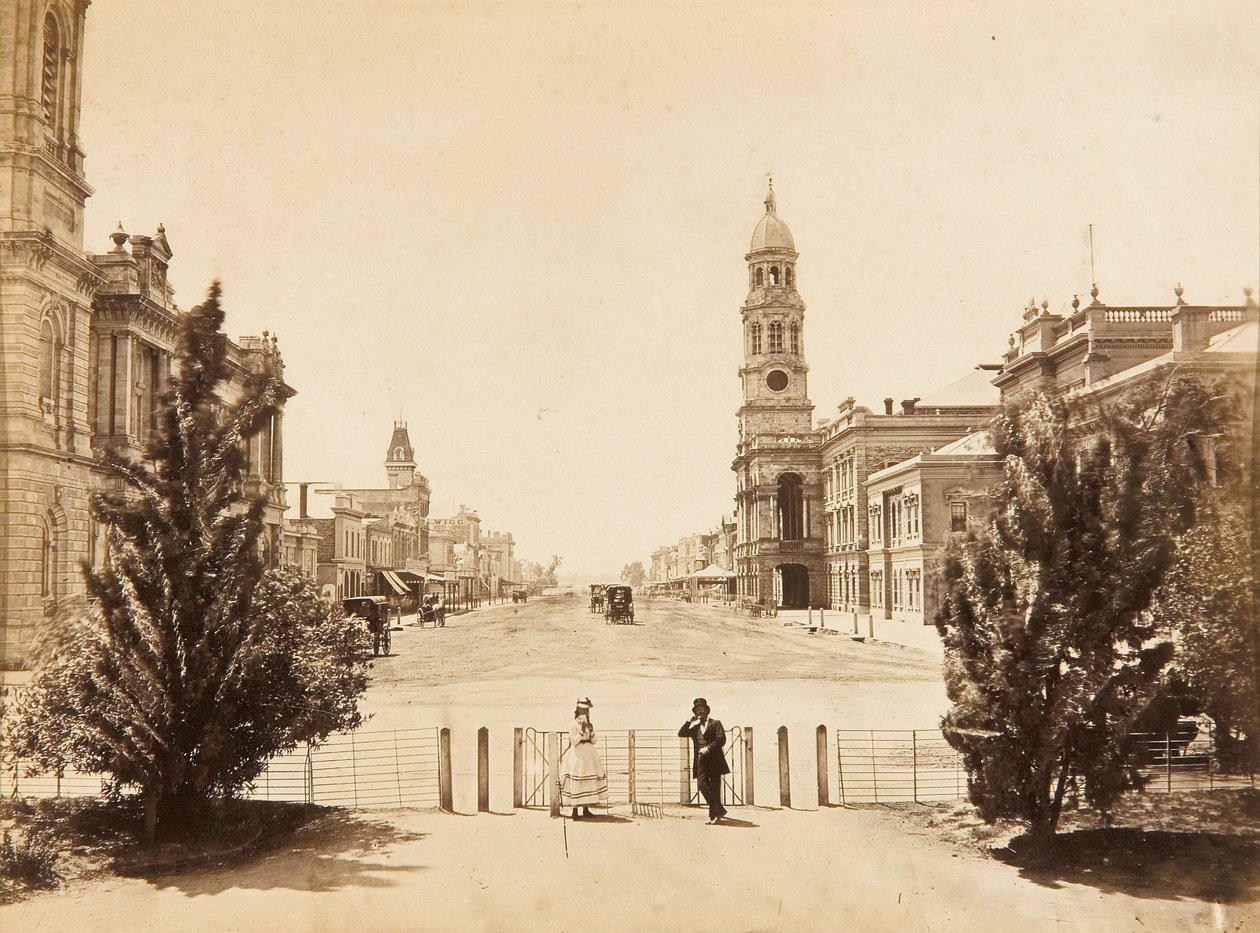 King William Street Adelaide, Looking North from Victoria Square by Samuel Sweet