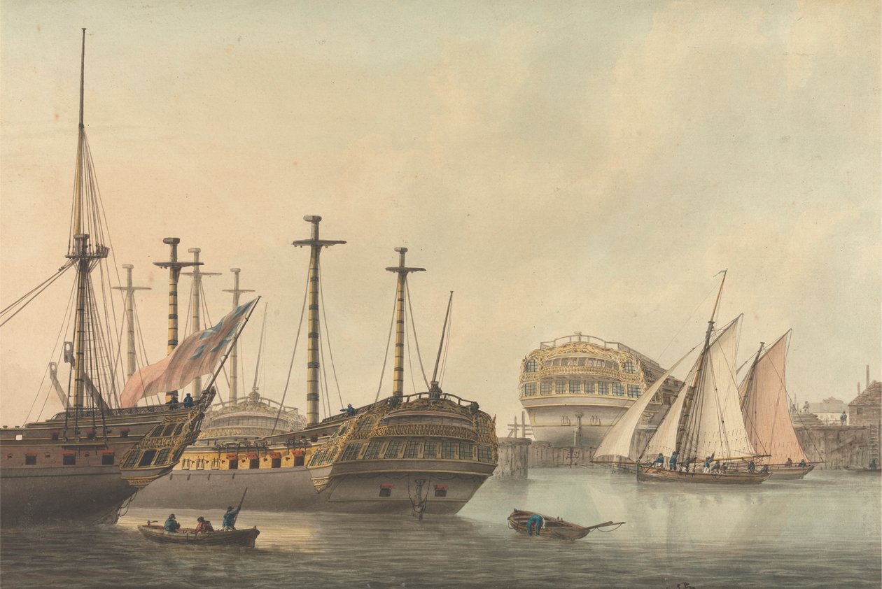 Man-of-War being Refitted by Samuel Atkins