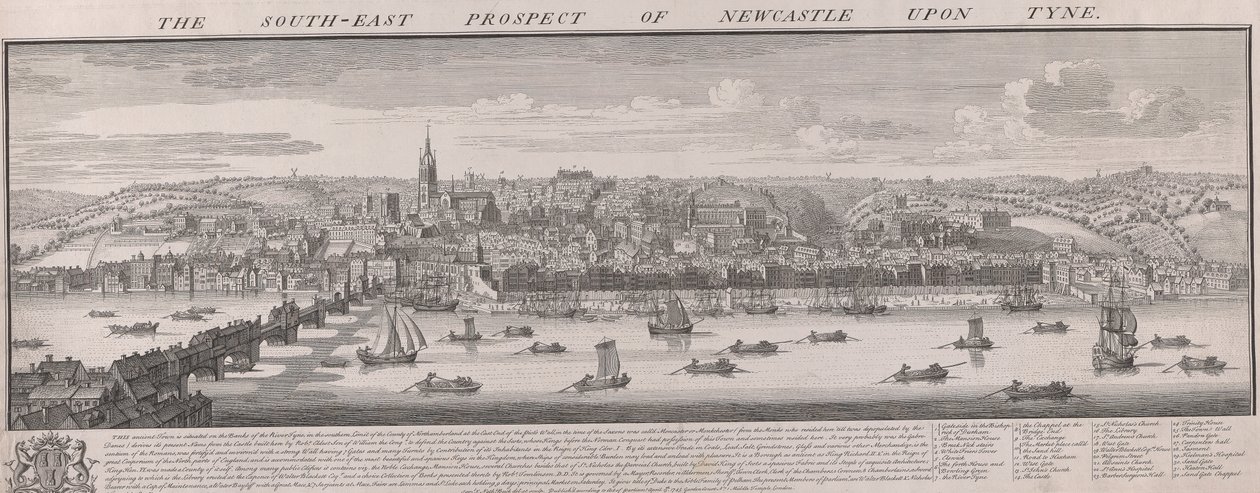 S.E. Prospect of Newcastle by Samuel Buck