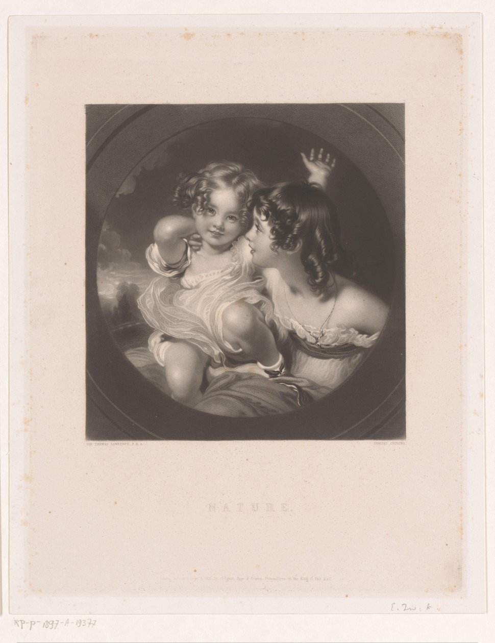 Two Children with Curls by Samuel Cousins