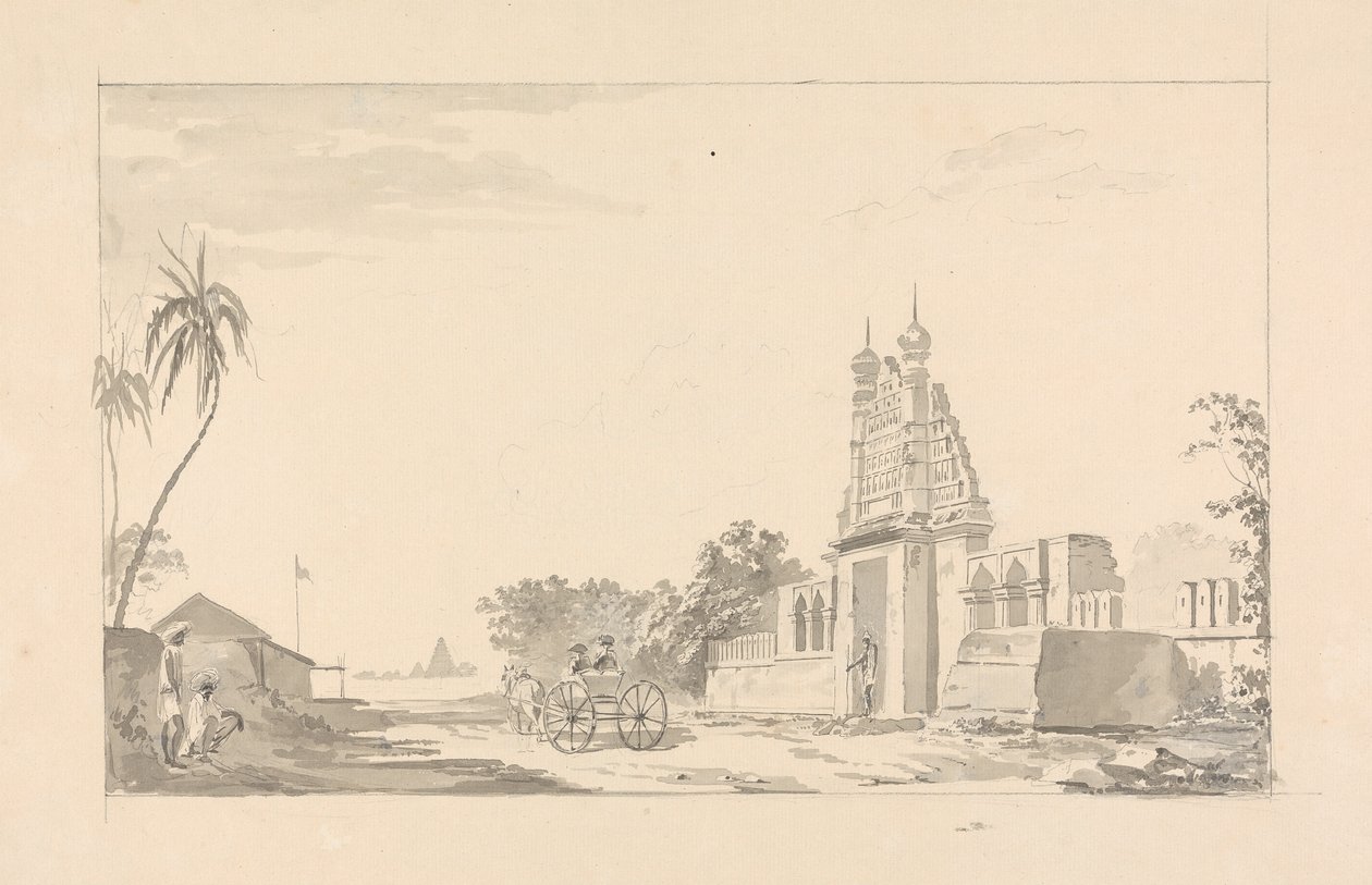 Carriage Outside a Ruined Gateway by Samuel Davis