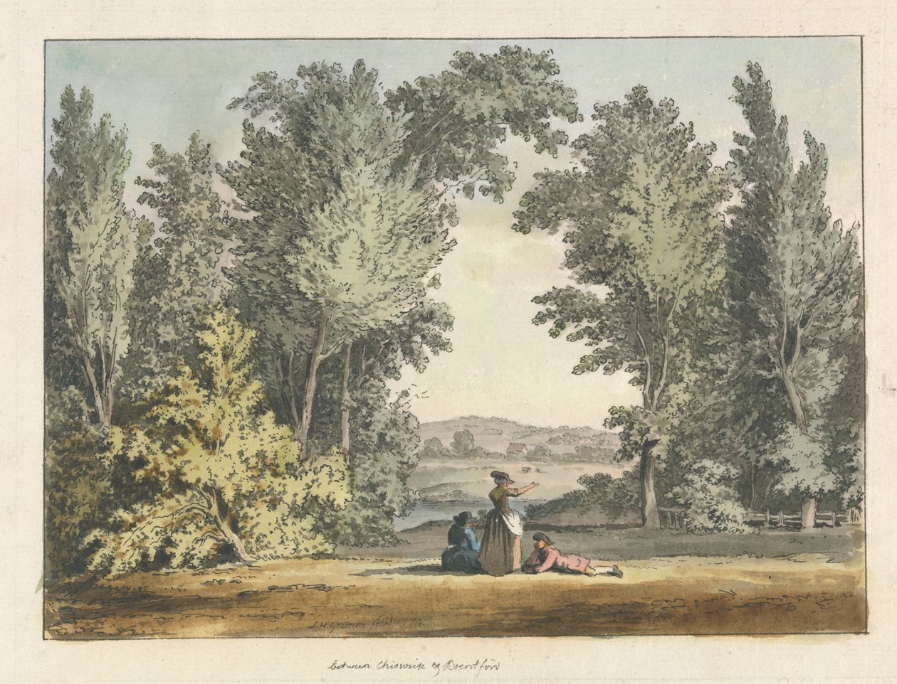 Between Chiswick and Brentford by Samuel Hieronymus Grimm