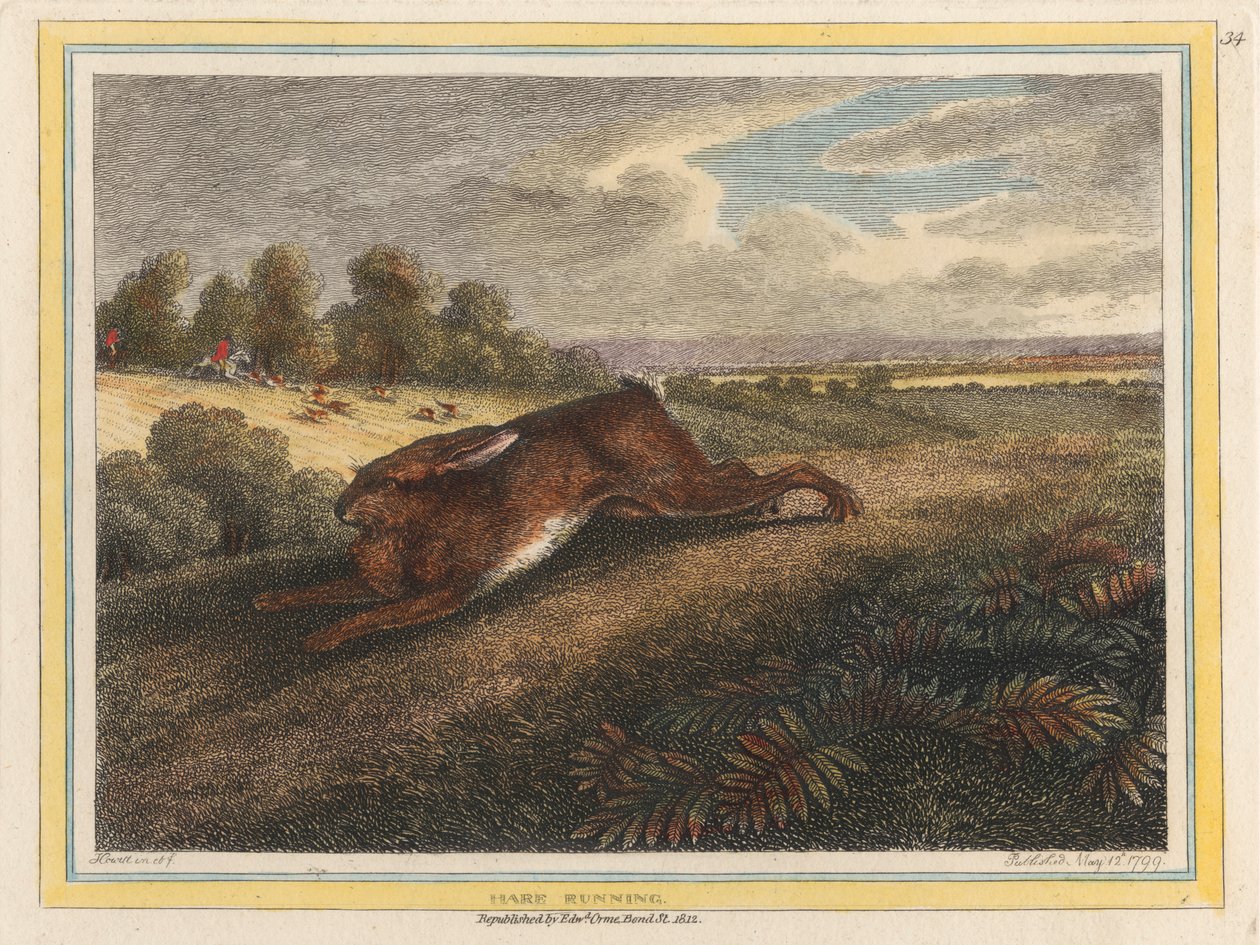 Hare Running by Samuel Howitt