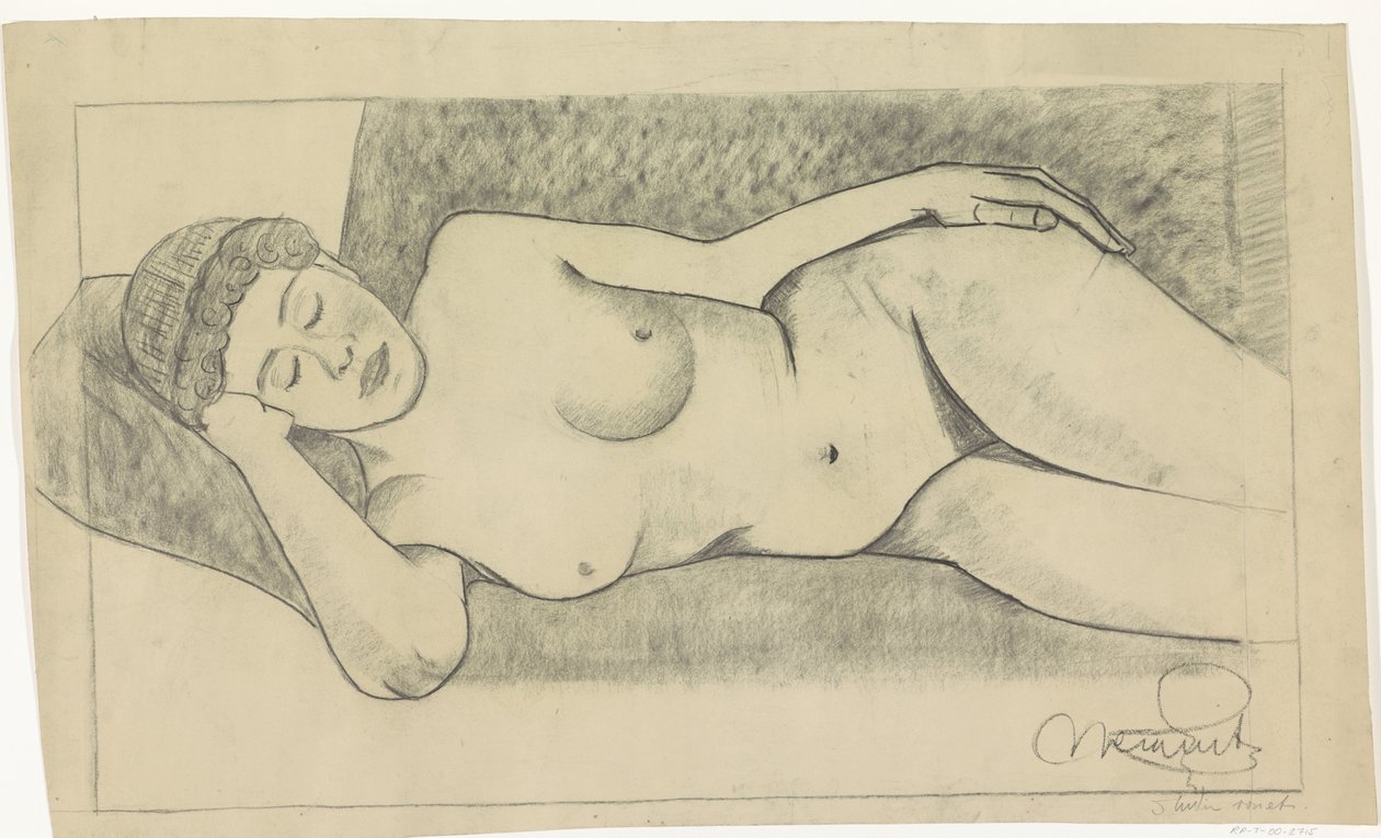 Reclining Female Nude by Samuel Jessurun de Mesquita