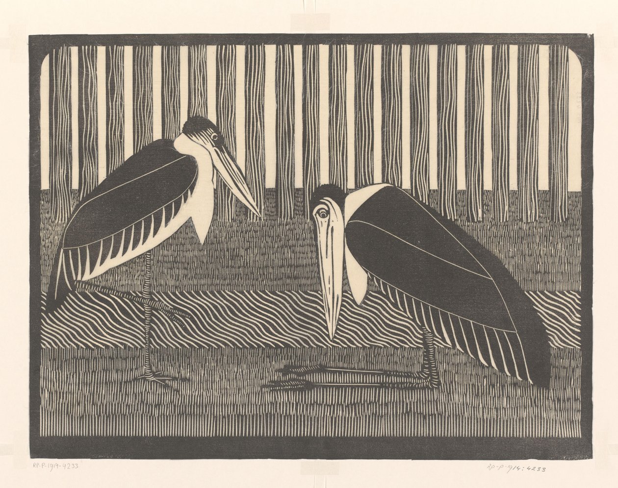 Two Marabou Storks by Samuel Jessurun de Mesquita