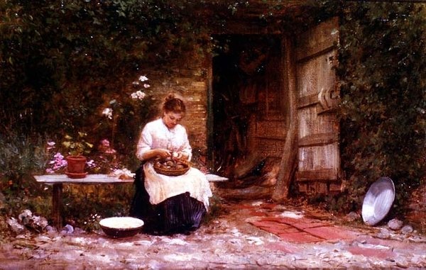 Peeling Potatoes by Samuel Luke Fildes