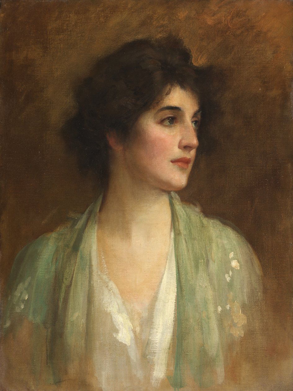 The Green Shawl by Samuel Luke Fildes