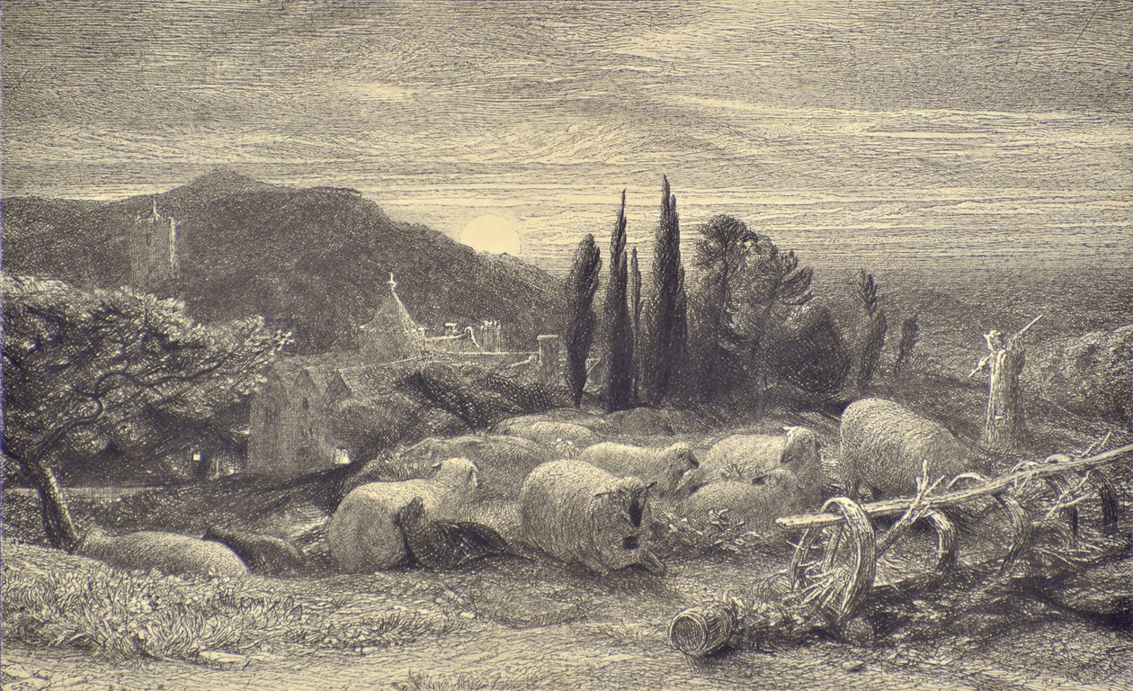 The Rising Moon, c.1857 by Samuel Palmer