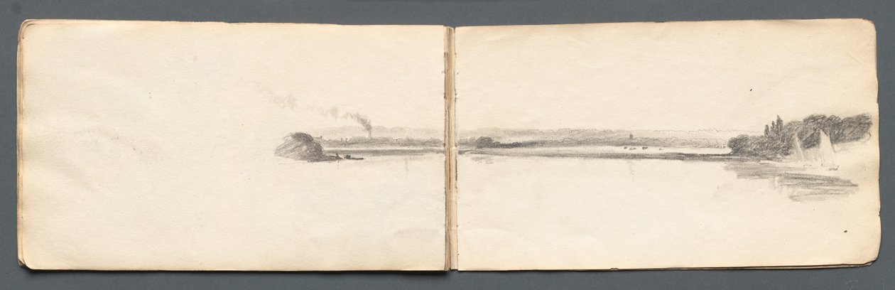 Sketchbook: Landscape with Sailboats, 1814 by Samuel Prout