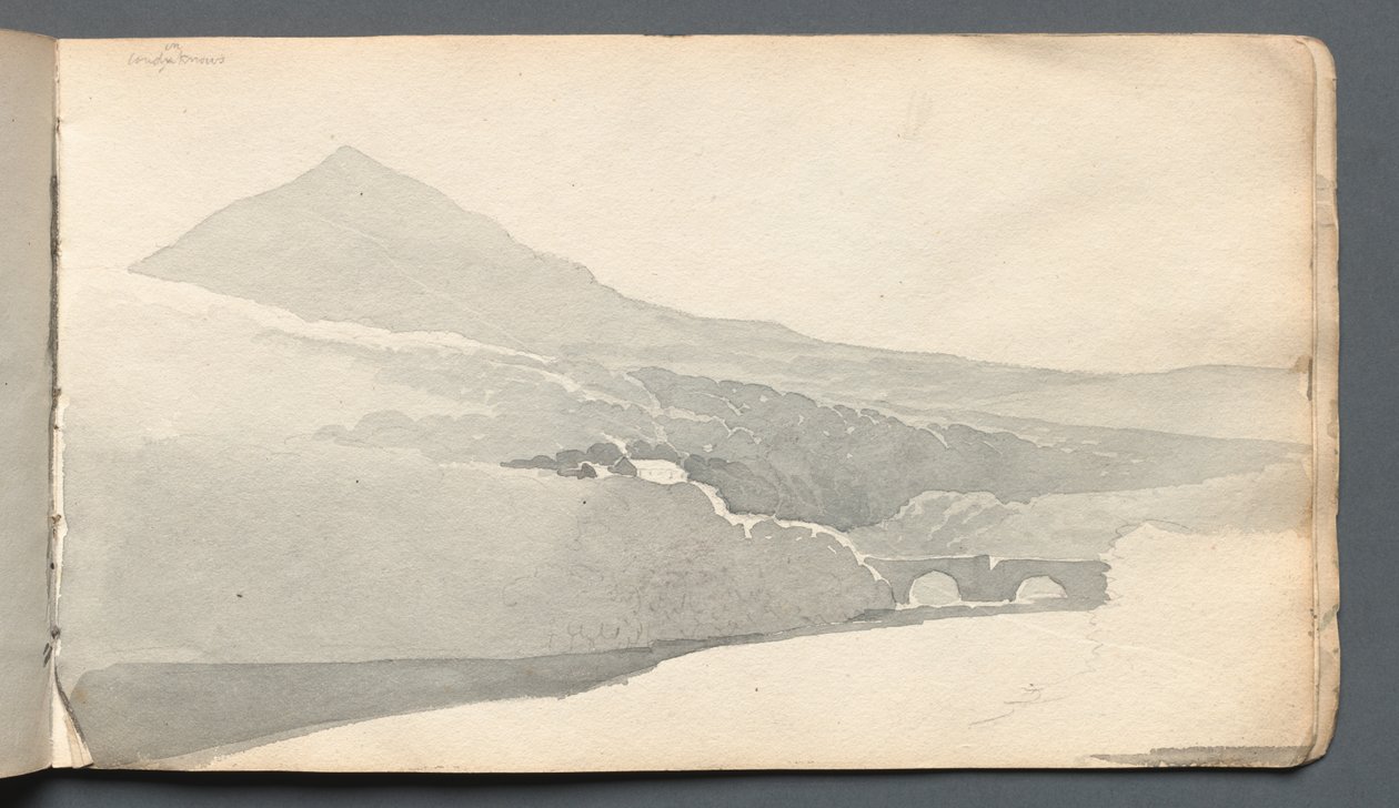 Sketchbook: Mountainous Landscape with Bridge, 1814 by Samuel Prout
