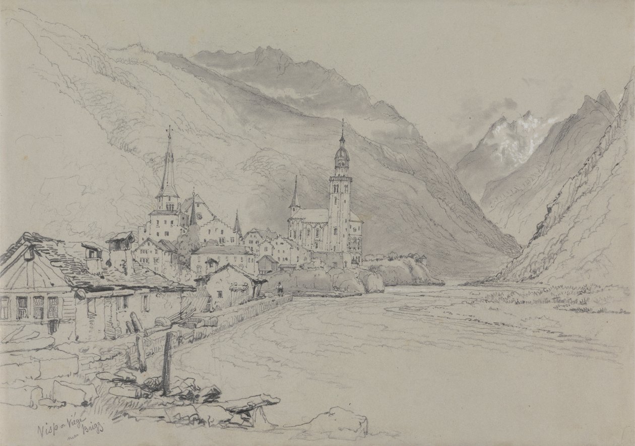 Visp or Viege, near Brig by Samuel Prout