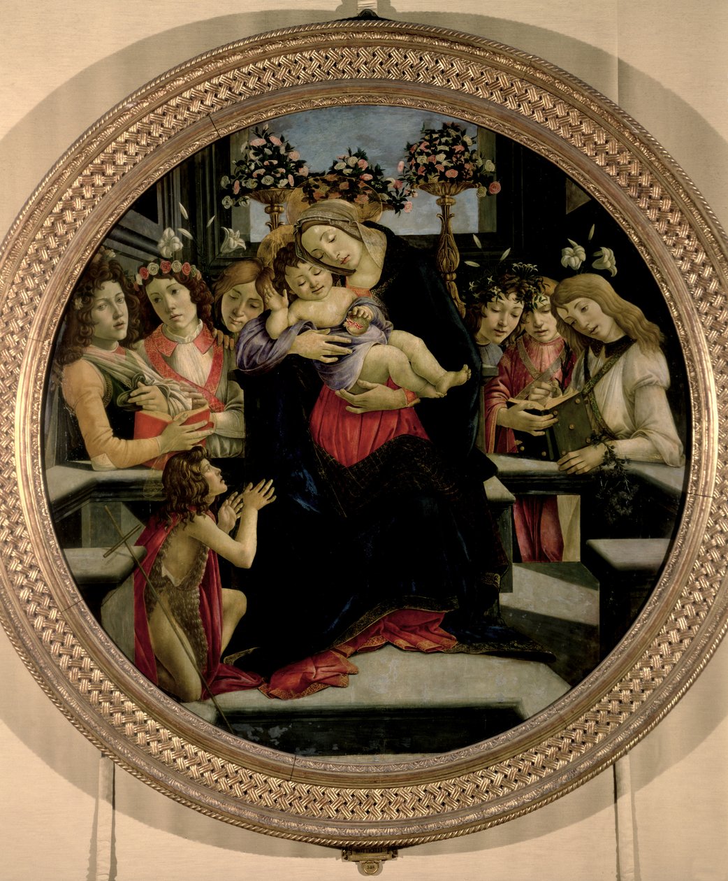 Madonna and Child with Angels and St. John the Baptist by Sandro Botticelli