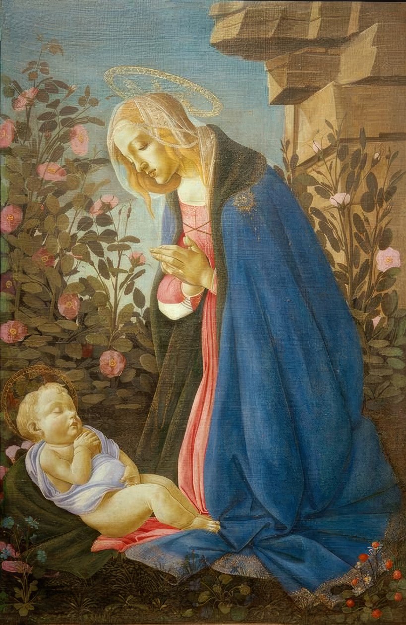 Adoration of the Child (Madonna Wemyss) by Sandro Botticelli