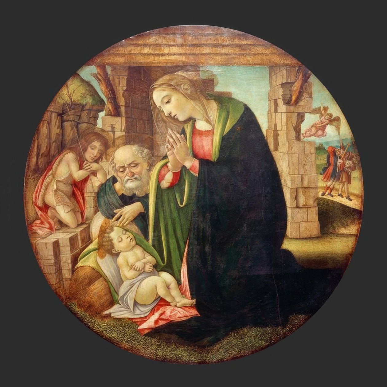 Adoration of the Child with the Young John the Baptist by Sandro Botticelli