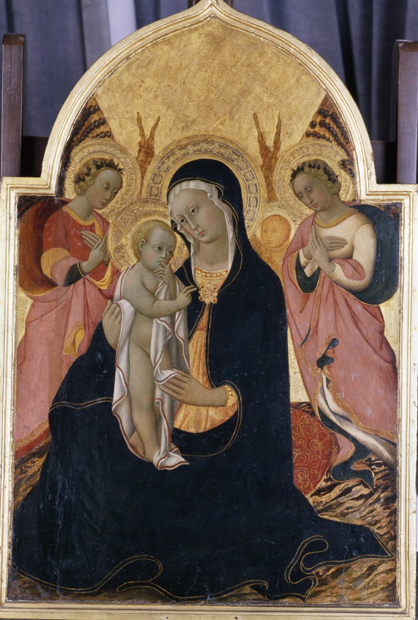 Madonna and Child with Two Angels by Sano di Pietro
