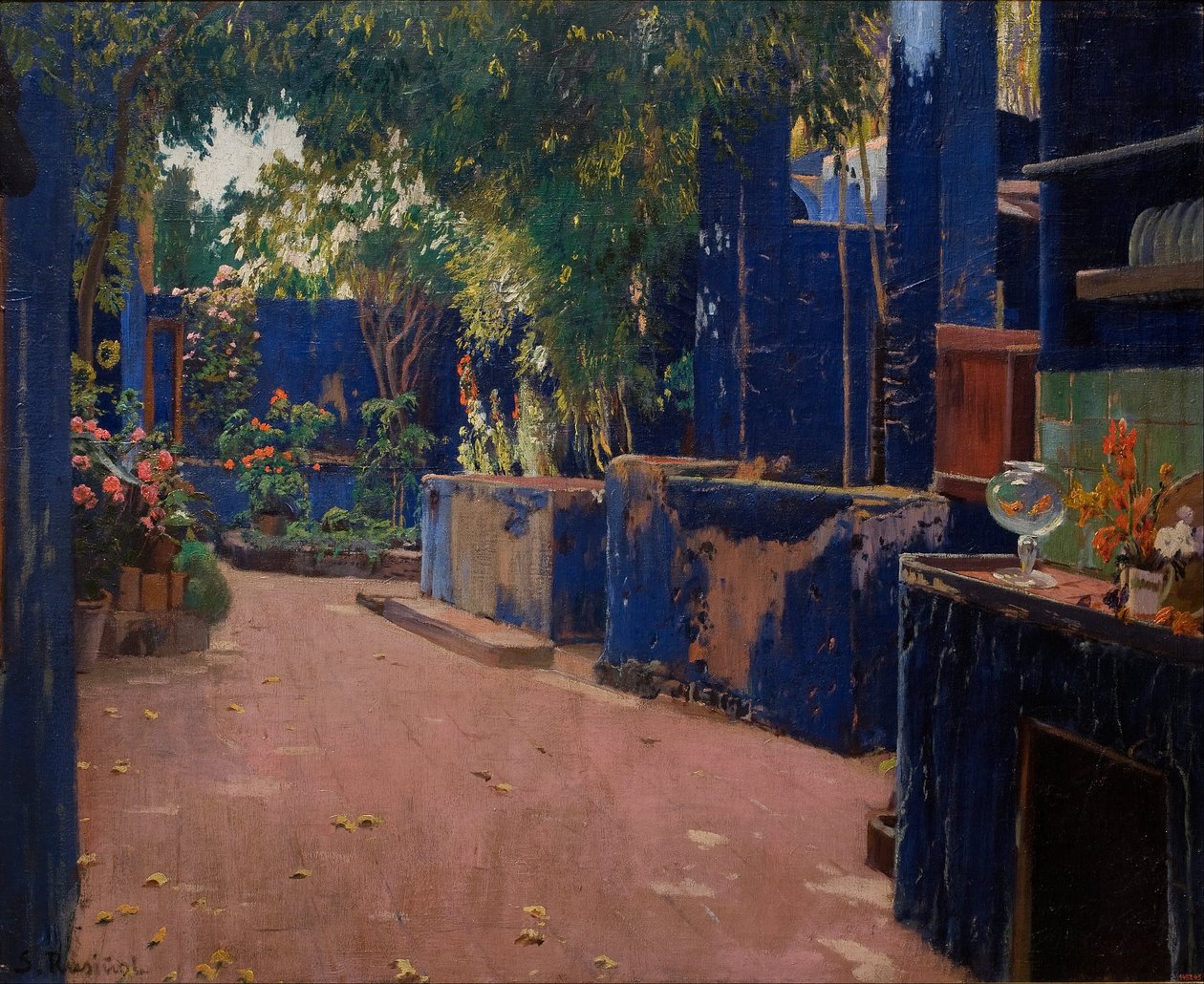 Blue Courtyard, Arenys de Munt by Santiago Rusiñol