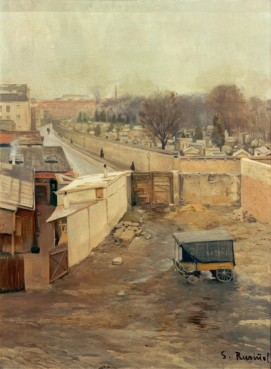 View of the Montmartre Cemetery by Santiago Rusiñol