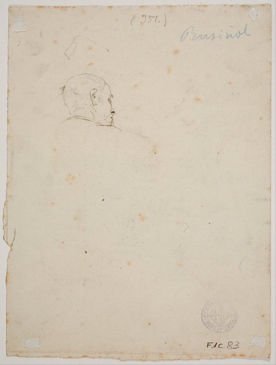 Study of a Male Head by Santiago Rusiñol