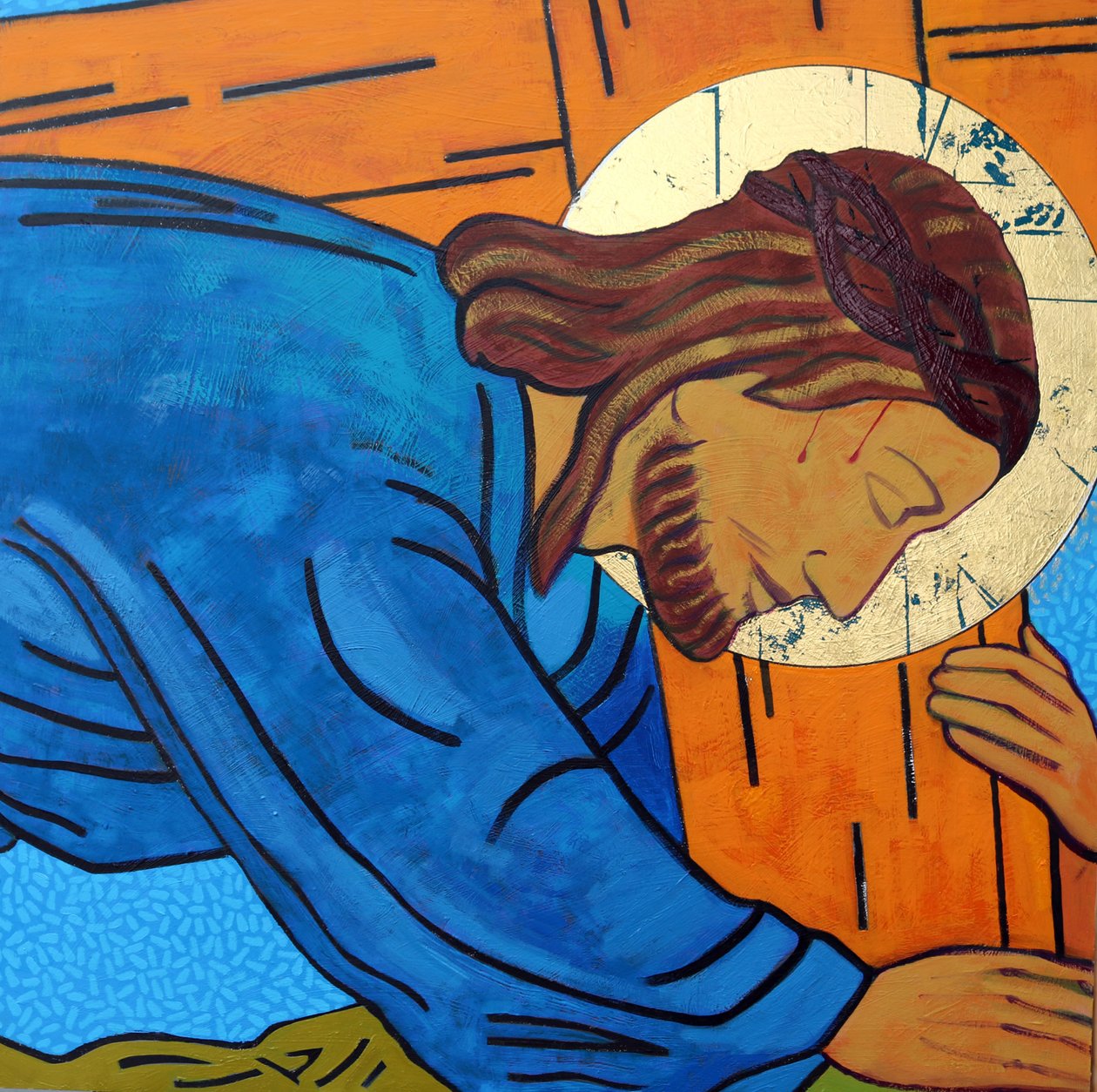 Jesus Falls Under the Cross by Sara Hayward