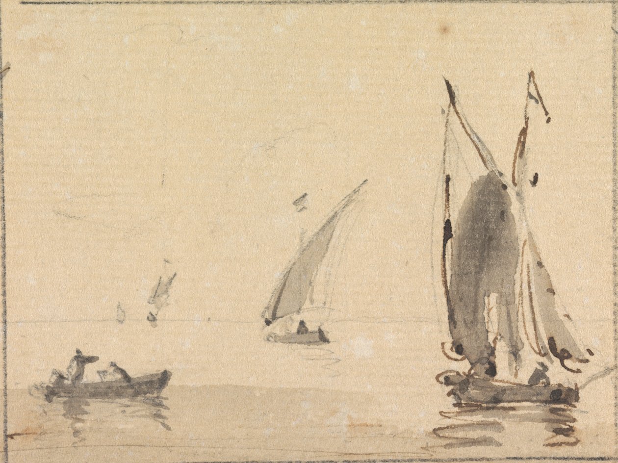 Sailboats on Calm Sea by Sawrey Gilpin